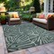 World Rug Gallery Contemporary Tropical Leaves Weather Resistant Indoor/Outdoor Area Rug 5' x 7' Green 4031GREEN5X7 - alternate 4